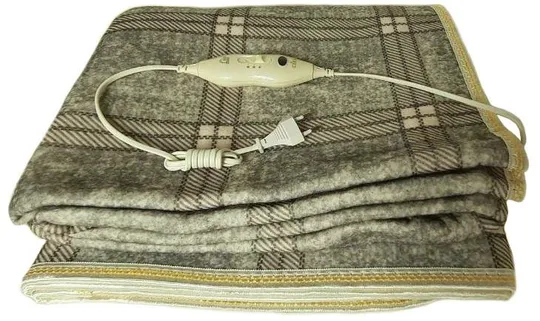 Электропростынь Electric Blanket 7417 150х120 см, серый клетчатый Ціна