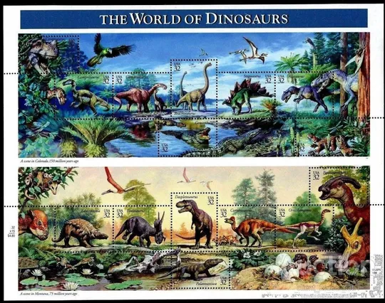 Купити США-Динозавры-1997. Чистый полный красивый Лист-15 марок.MNH.