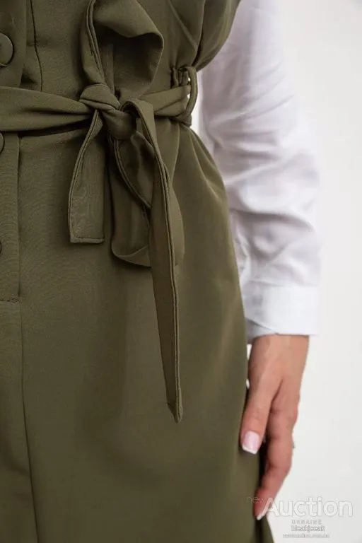 Сарафан свободного кроя, цвета хаки, 119R313 Продаж