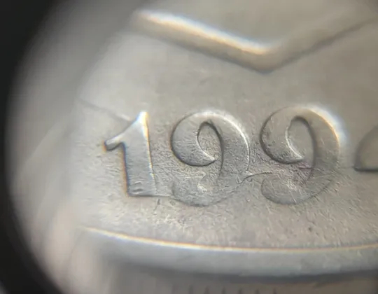 (5928) 25 копійок 1994 1БВм розколи у році карбування на аверсі (25 копеек 1994 1БВм) Продаж