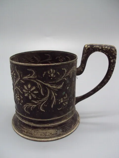 Подстаканник МПС Артель мосювелир мельхиор узор цветы высота 7,6 см, диаметр 6,8 см №15453А Недорого