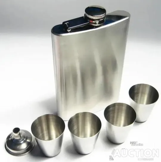 Купити Подарунковий набір фляга чарки лійка з нержавіючої сталі