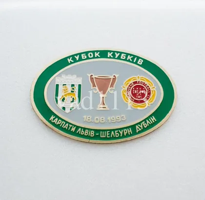 фото, футбол значок Карпаты - Шелбурн Ирландия КК 1993-94