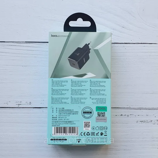 Купити Зарядний пристрій Hoco N43 PD 30W GaN (блочок з виходом Type-C) Чорний