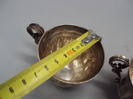 Чашки серебро 925 проба Украина Киев новые чашка лот 2 шт вес 130,37 г размер 5,2 х 6,1 см №13767 З аукціону