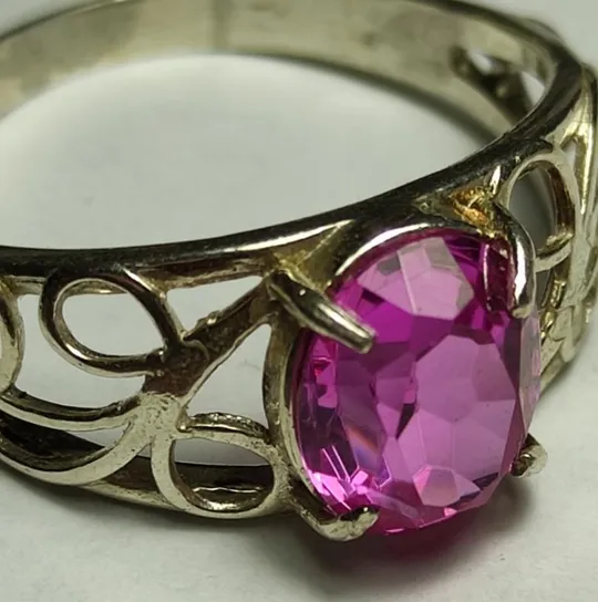 Кольцо серебро 925 проба с розовым камнем. Размер 21 gn825 Інтернет-аукціон