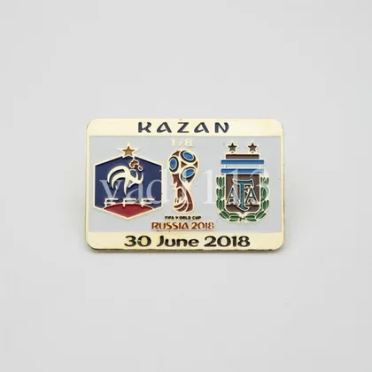 фото, Футбол - матчевый значок из серии  "Чемпионат Мира 2018" ФРАНЦИЯ - АРГЕНТИНА  1/8 финала