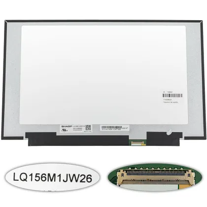 фото, Матриця 15.6 LQ156M1JW26 (1920*1080, 40pin(eDP, IPS, 240HZ), LED, SLIM(без планок та вушок), матова, роз'єм праворуч знизу)