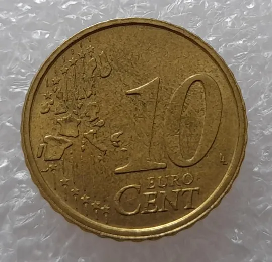 Купити (2283) 10 євроцентів 2002 Італія  роздвоєний кант (10 евроцентов 2002 Италия брак)