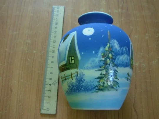 Керамічна вазочка Зимовий пейзаж Ціна