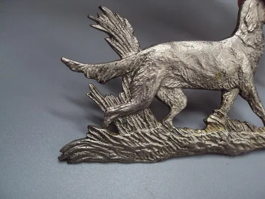 Декоративная накладка охота собака с уткой птицей в зубах металл размер 10 х 6 см (№1790) №13546 Недорого