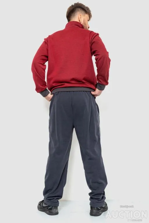 Спорт костюм мужской на флисе, цвет красно-серый, 244R9109 Де купити