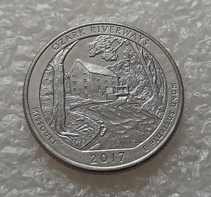 фото, (8218 ря) ¼ долара 2017 Р США (квотер, 25 центів) Національні водні шляхи Озарк, штат Міссурі