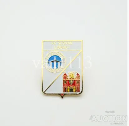 фото, значок футбол  ФК Слован Либерец Чехия (серия герб города и эмблема клуба).