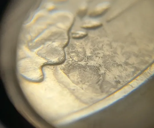 (7835) 50 копійок 2013 'борозда' (розшарування) на аверсі та реверсі (50 копеек 2013 цікавий брак) Де купити