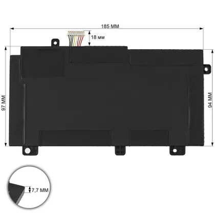 фото, Батарея для ноутбука ASUS B31N1726 (Версия 1, FX504GD, FX504GE, FX504GM, FX80GM, FX80GD) 11.4V 3900mAh 44Wh Black