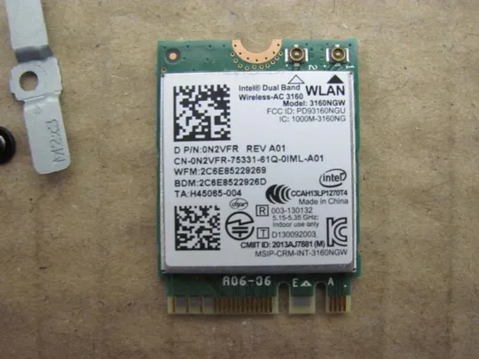 №169-31 WI-FI адаптер 0N2VFR для DELL 15 5000 5555 5558 v3558 v3559 5455 5458 5459 оригінал З аукціону