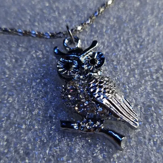 Ніжний ланцюжок з кулоном сови зі стразами Продаж