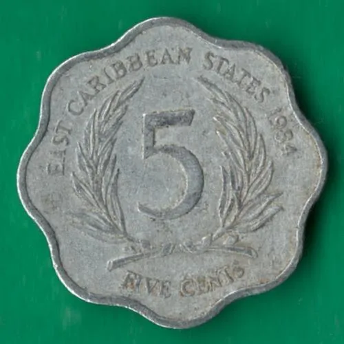 5 центів 1984 року Східні Каріби [МШ1] Ціна