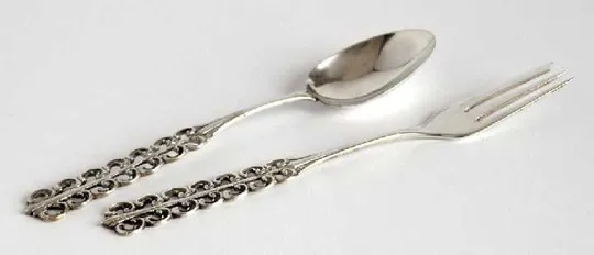 Виделочка і ложечка №3 срібло 800 проба 1910-ті рр. Norway Ціна