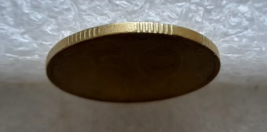 (1825) 50 копійок 1992 1АВк розколи на реверсі у 5 та біля 6 гр. + широкий роздвоєний кант на аверсі (50 копеек 1992 1АВк брак) Недорого