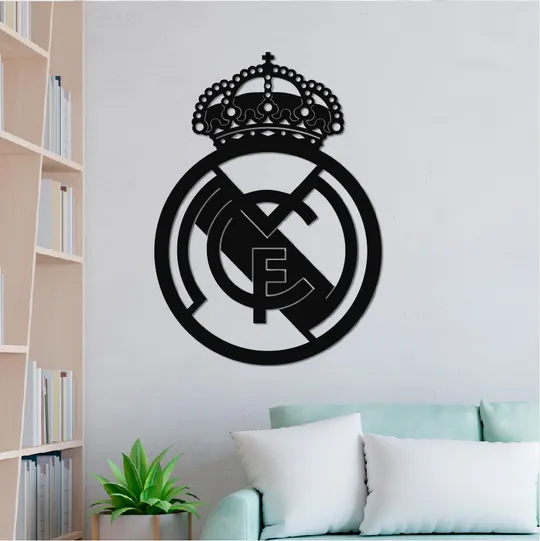 Панно декоративне картина на стіну емблема Реал LED 16 кольорів пульт 600х435 acr-p000048 З аукціону