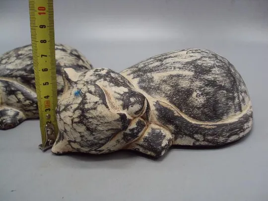 Фигура дерево статуэтка кот спящий котик котенок спит пума Европа размер 6 х 16,5 см лот 2 шт №11027 Де купити