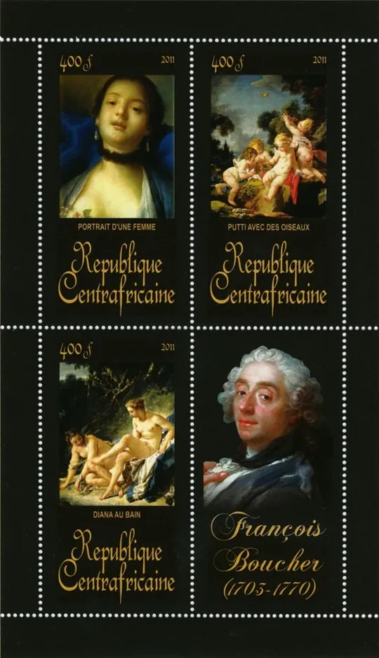 ЦАР-Живопись-Франсуа Буше-2011.Чистый красивый М/Лист.MNH. Ціна