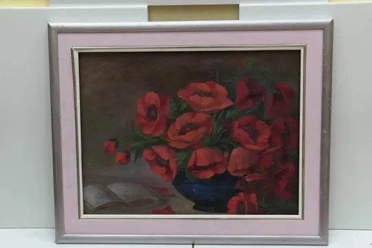 Картина Натюрморт маки. Фанера, масло С рамой 71х57,5 см, без рамы 68х53,4 см №25 З аукціону