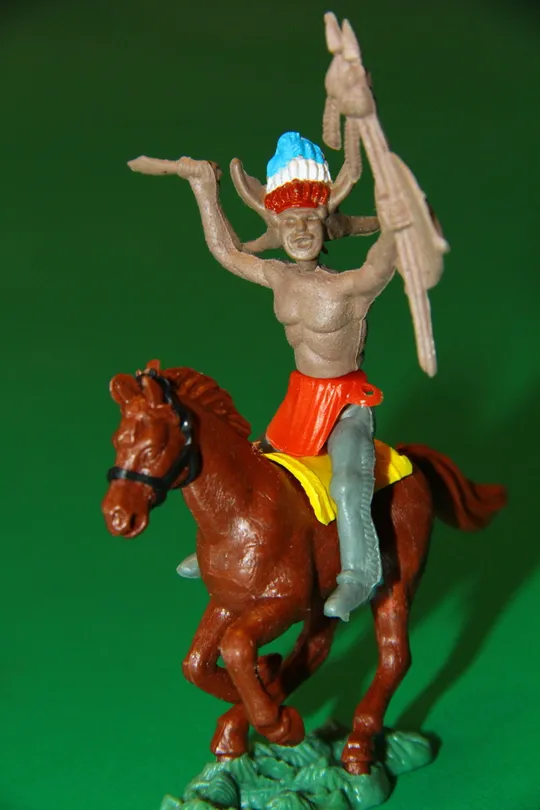 свопет ІНДІАНЕЦЬ ЗІ СПИСАМИ НА КОНІ индеец 50-54мм Гонконг копія BRITAINS Ціна