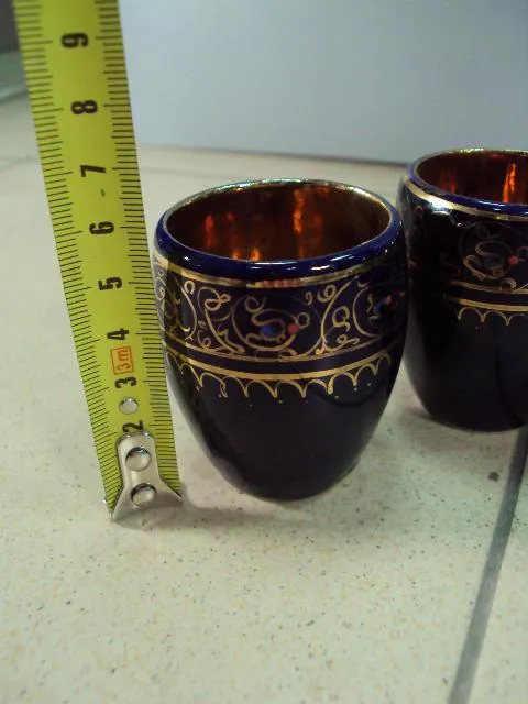 Купити Коньячный набор штоф графин и стопки кобальт позолота фарфор лот высота 22 см, рюмки 6х4,6 см №13037