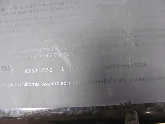 Оригінал АКБ, Акумуляторна батарея, battery, Оригінальна батарея 3ICP5/81/77-2 10.95V 77.5WH A1321 для Apple MacBook Pro 15 inch A1286 2009 2010 Version 020-6380-A MC118LL/A MC372 MC371 MB985 MB986LL/A Де купити