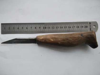 фото, Ніж для різьбі по дереву зроблений з німецької бритви.