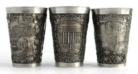Олов&#039;яні келихи 3 шт., колекція №7, Zinn95%, Germany З аукціону
