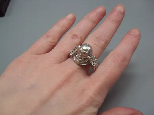 Мужское кольцо череп и листья листочки перстень серебро Украина вес 11,86 г 23 размер №15755 Торговий майданчик