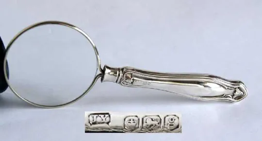 Срібна лупа 925 проба Sheffield 1924 рік Англія Характеристики