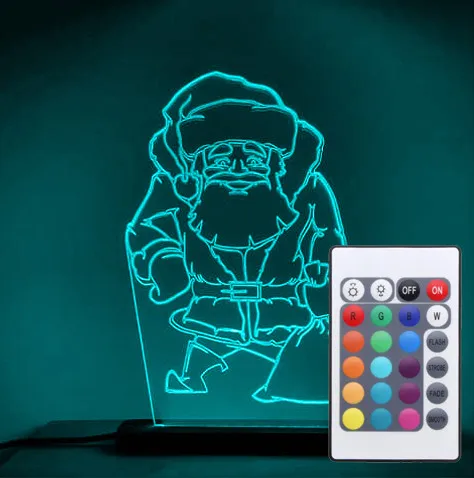 Акриловий світильник-нічник з пультом 16 кольорів Святий Миколай tty-n000040 Ціна