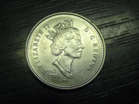 Купити 25 центів 2002 P Канада 50 років правління Єлизавети