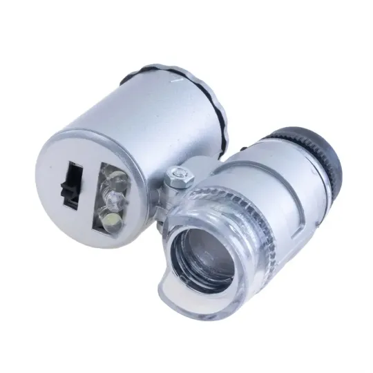 Купити Мікроскоп кишеньковий мінівиріб.- 60Х,2 LED, 1UV (NO.9882)