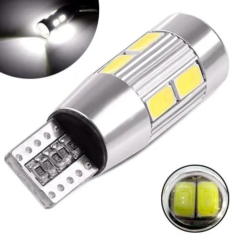 LED T10 W5W лампа в автомобиль 2шт, 10 SMD 5630, с обманкой Canbus, белый Ціна