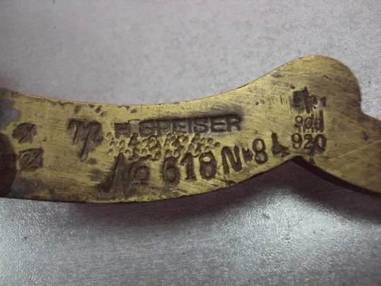 Деталь фрагмент запчасть латунь клейма H. SPEISER длина 23 см №11585 Продаж