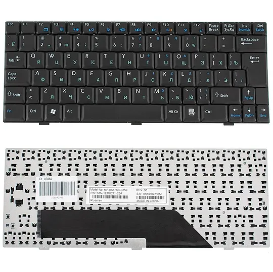 Купити Клавіатура для ноутбука MSI (U135, U160) rus, black