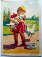 Открытка Девочка и куры Художник Р.А.Андрианова 1961 год чистая Ціна