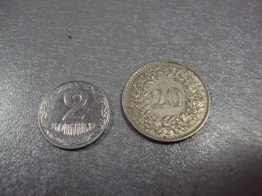 монета швейцария 20 раппен 1970 №8605 Ціна