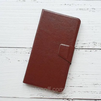 фото, Книжка універсальна для телефона / смартфона 5.0"-5.2" (15.2×8см) Коричневий