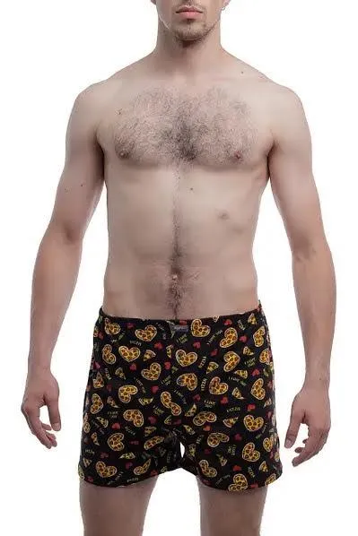 Чоловічі труси боксери сімейні класика Bono МБ 000270 МАХІ принт Піцца чорні розмір 56 Ціна
