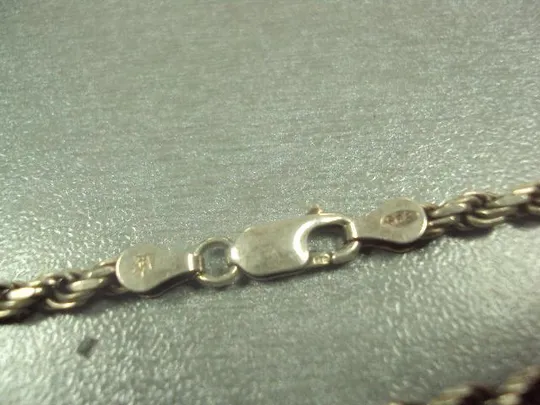 цепочка кордовое плетение форцатино цепь серебро 925 проба корона вес 28,71 г длина 80,5 см №22 Продаж