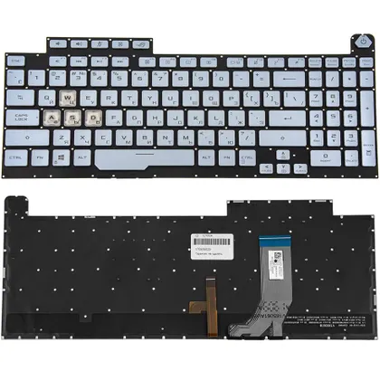 фото, Клавіатура для ноутбука ASUS (G713 series 2022 year) rus, black, без фрейму, підсвічування клавіш (RGB 4 Blue)