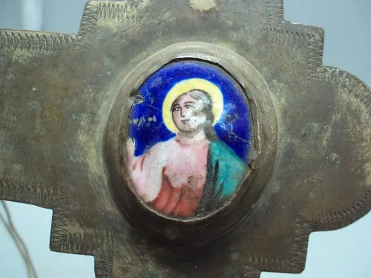 Крест распятие эмаль металл высота 40,5 см, ширина 27 см толщина 2-2,8 см №13894 Де купити