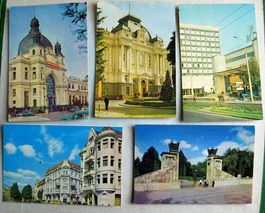 ЛЬВІВ - ЛЬВОВ = НАБОР ОТКРЫТОК 1972 г. = 21 шт. Продаж